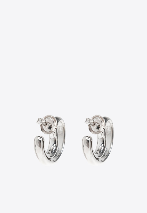 Bottega Veneta Frills Hoop Earrings Silver 804846 V5070-8117