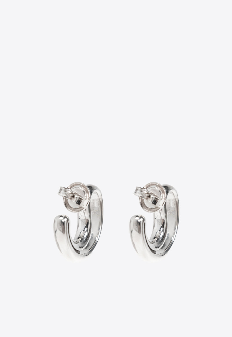 Bottega Veneta Frills Hoop Earrings Silver 804846 V5070-8117