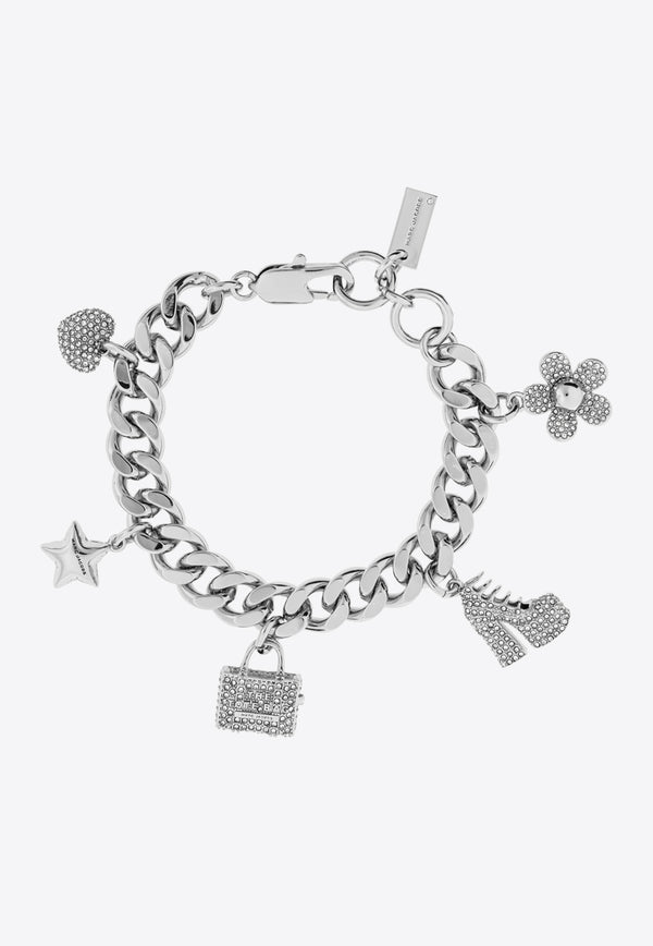 The Pave Mini Icon Charm Chain Bracelet 2R3JBR001J81 0-059 Silver