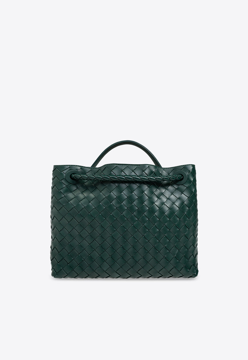 Bottega Veneta Medium Andiamo Intrecciato Leather Top Handle Bag Emerald Green 766016 VCPP1-3000