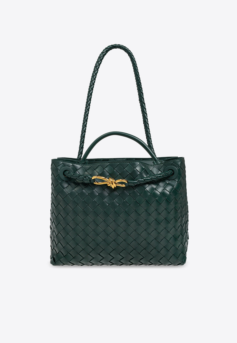 Bottega Veneta Medium Andiamo Intrecciato Leather Top Handle Bag Emerald Green 766016 VCPP1-3000