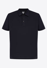 Bottega Veneta Logo Embroidered Polo T-shirt Navy 796163 V4DG0-1177