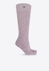 Ganni Chunky Calf-Length Socks Purple A6412 5896-476