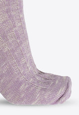 Ganni Chunky Calf-Length Socks Purple A6412 5896-476