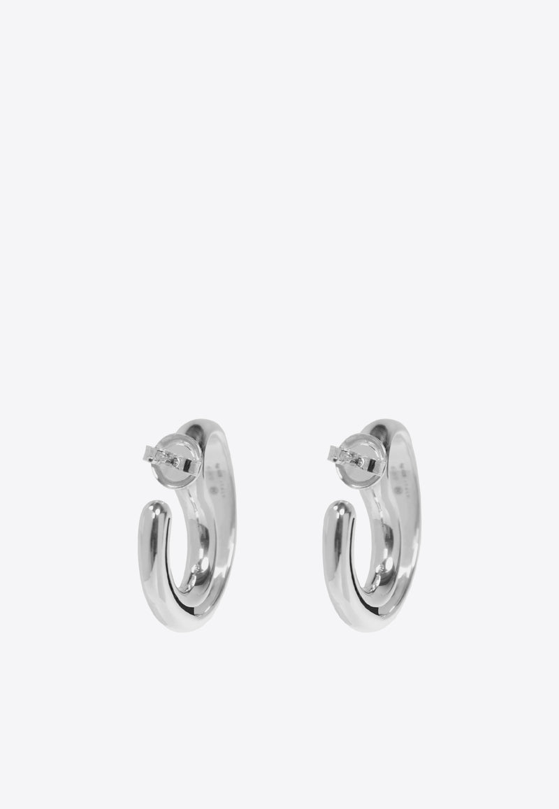 Bottega Veneta Large Frills Hoop Earrings Silver 804847 V5070-8117