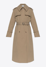 Alexander McQueen Double-Breasted  Belted Raincoat Beige 808007 QFAA0-2001