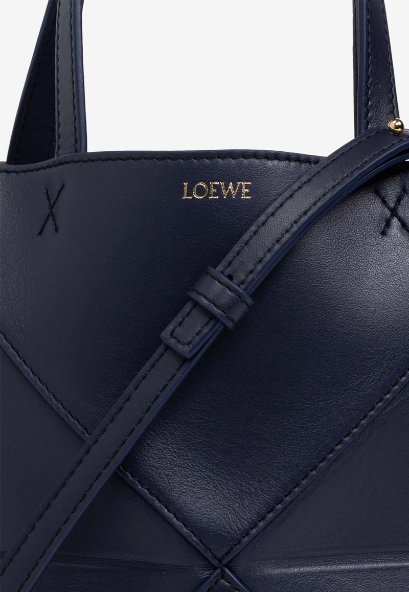 Loewe Mini Puzzle Calfskin Tote Bag Navy A657V25X01 0-ABYSS BLUE