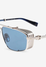 Balmain Brigade V Rectangular Sunglasses Blue BPS-142F-56 0-0