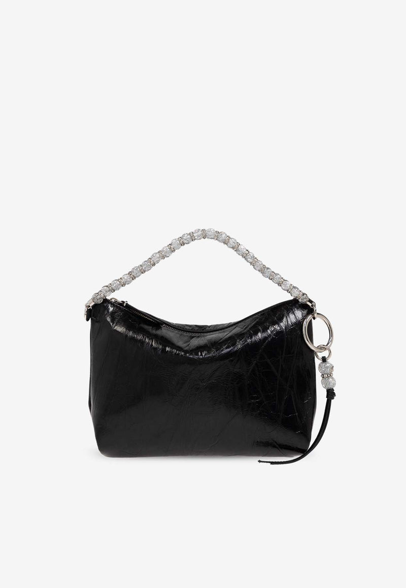 Jimmy Choo Callie Leather Pouch Bag Black CALLIE AXV-BLACK SILVER