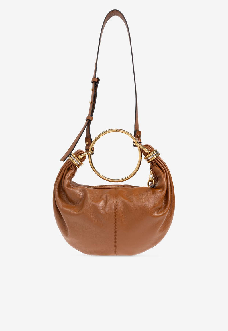 Small Bracelet Leather Hobo Bag