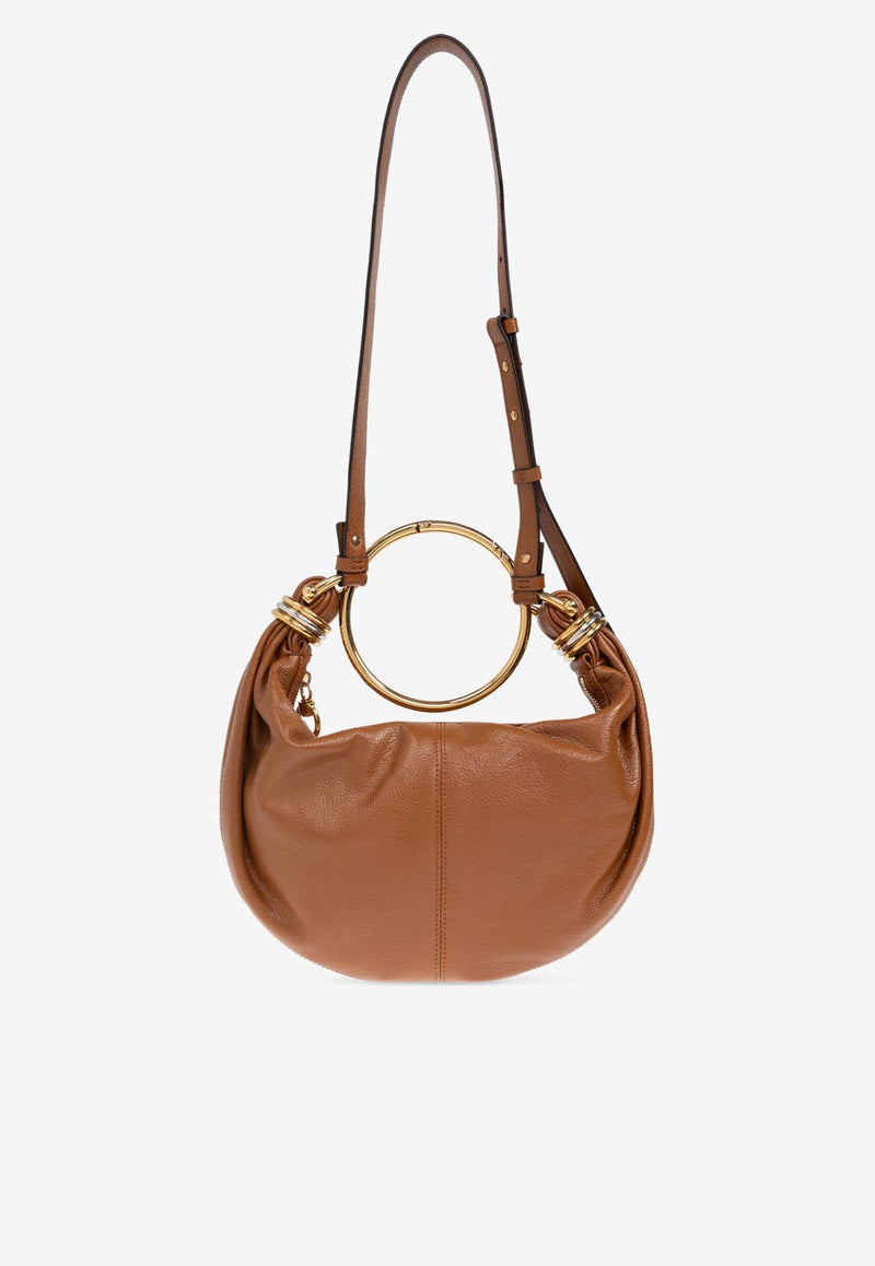 Small Bracelet Leather Hobo Bag