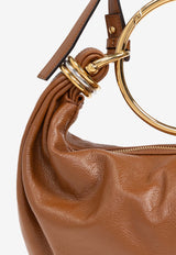 Small Bracelet Leather Hobo Bag
