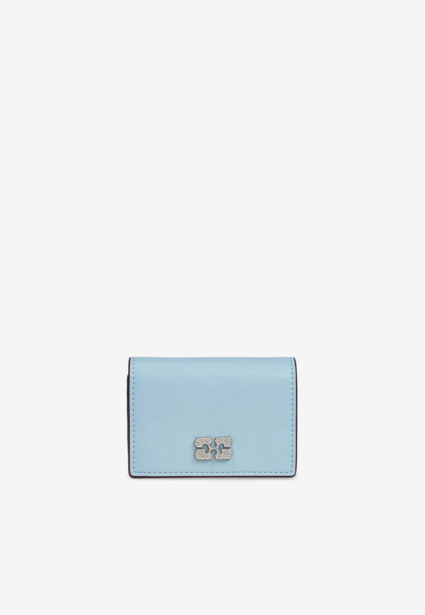 GANNI Butterfly Plaque Bou Flap Cardholder Light Blue A6394 5898-297