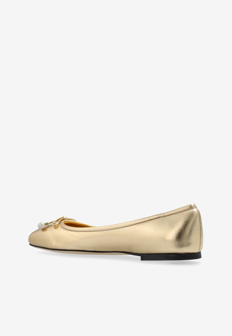 Jimmy Choo Elme Metallic Nappa Leather Ballet Flats Gold ELME FLAT MNA-GOLD