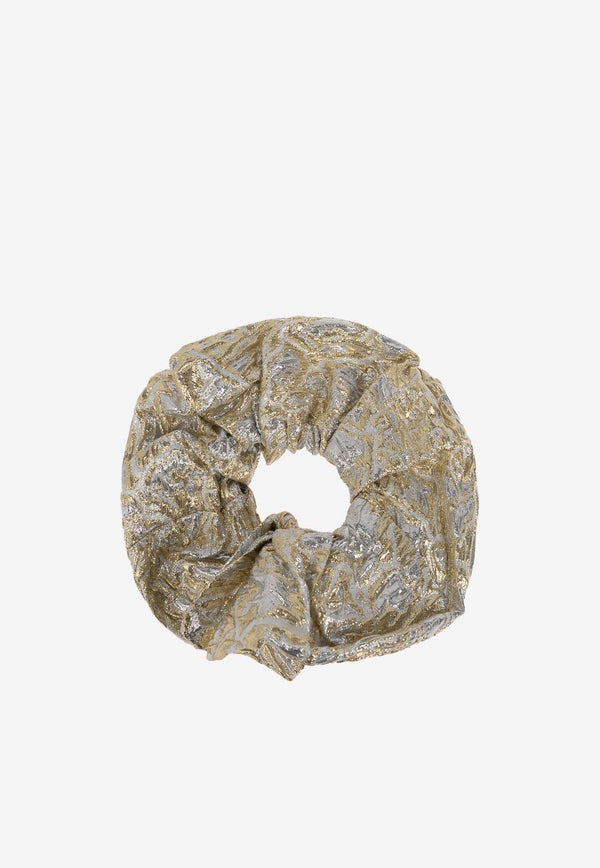 GANNI Metallic Jacquard Hair Scrunchie Metallic A6432 6857-012