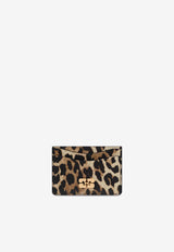 GANNI Bou Leopard Print Cardholder Brown A6541 5898-943