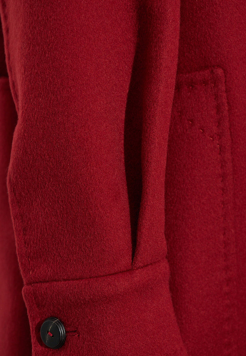 Max Mara Baruffa Single-Breasted Cashmere Coat Red BARUFFA 2421016045-004