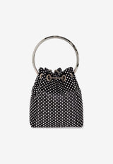 Jimmy Choo Bon Bon Crystal Mesh Bucket Bag Black BON BON HEJ-BLACK CRYSTAL