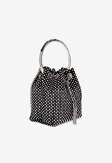 Jimmy Choo Bon Bon Crystal Mesh Bucket Bag Black BON BON HEJ-BLACK CRYSTAL