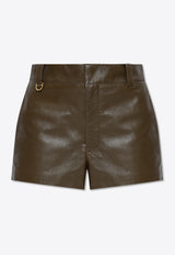 Chloé Leather Mini Shorts Green CH24WCS01 220-3C8