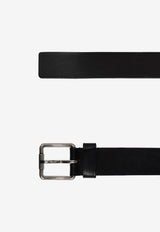 Loewe Roller Curve Calfskin Belt  Black E619238X48 0-BLACK VINTAGE PALLADIUM