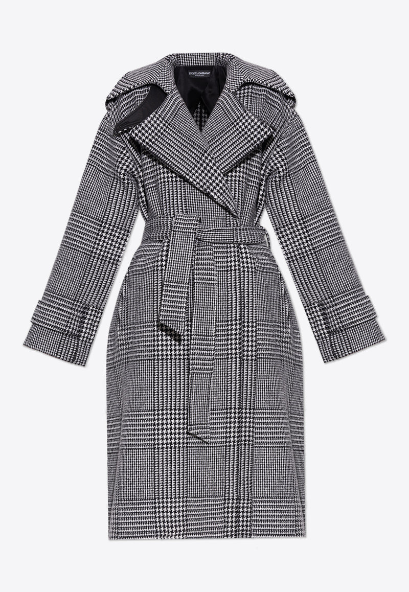 Dolce & Gabbana Single-Breasted Houndstooth Check Coat Gray F0E2DT FQMKH-S8100