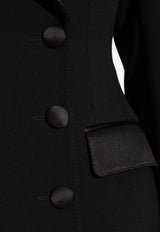 Dolce & Gabbana Double-Breasted Long Tuxedo Blazer Black F27CVT FUBGE-N0000