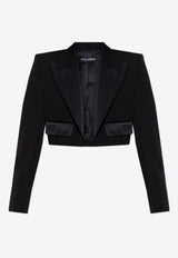 Dolce & Gabbana Wool-Blend Spencer Tuxedo Blazer Black F296YT FU21E-N0000