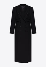 Dolce & Gabbana Double-Breasted Long Wool Coat Black F0W2HT FU272-N0000