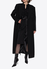 Dolce & Gabbana Double-Breasted Long Wool Coat Black F0W2HT FU272-N0000