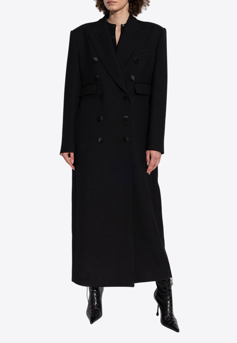 Dolce & Gabbana Double-Breasted Long Wool Coat Black F0W2HT FU272-N0000