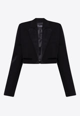 Dolce & Gabbana Wool-Blend Spencer Tuxedo Blazer Black F2919T FU21E-N0000