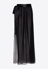 Dolce & Gabbana Semi-Sheer Silk Chiffon Maxi Skirt Black F4C0AT FU1AT-N0000