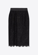 Dolce & Gabbana Floral Lace Skirt Black F4AP8T HLMAK-N0000