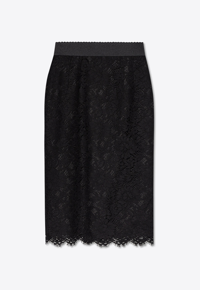 Dolce & Gabbana Floral Lace Skirt Black F4AP8T HLMAK-N0000