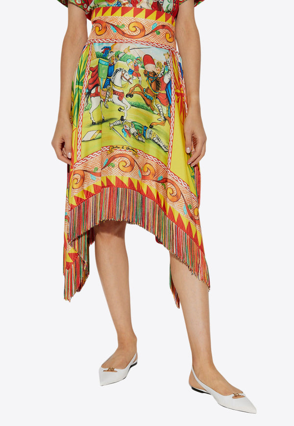 Dolce & Gabbana Carretto Print Asymmetric Midi Skirt Multicolor F4BYHT GDS12-HH90D