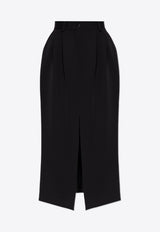 Dolce & Gabbana Wool-Blend Midi Tuxedo Skirt Black F4CZ8T FU21E-N0000