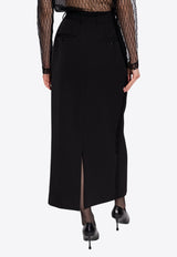 Dolce & Gabbana Wool-Blend Midi Tuxedo Skirt Black F4CZ8T FU21E-N0000