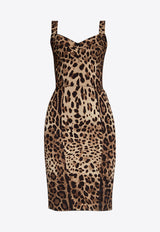 Dolce & Gabbana Leopard Print Midi Corset Dress Brown F63D4T FSADD-HY13M