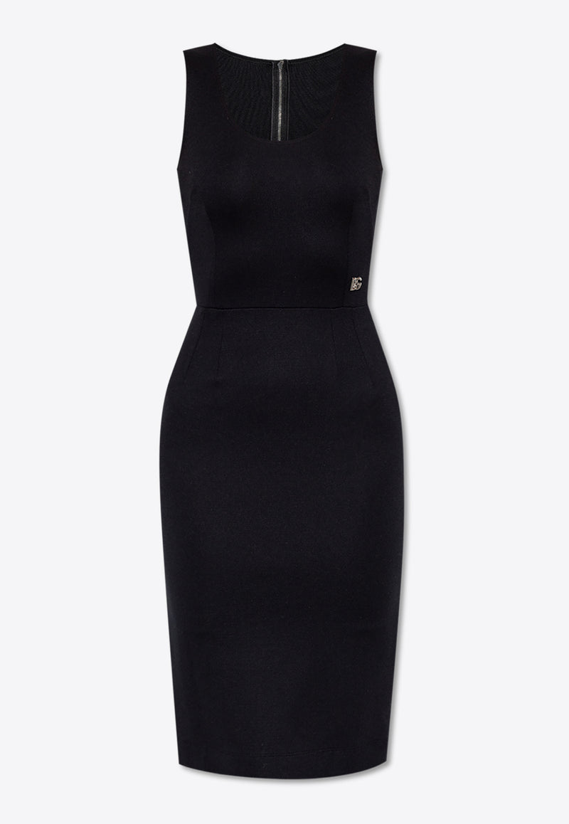 Dolce & Gabbana Milano Rib Knit Midi Dress Black F6ARNT FUGPN-N0000