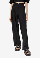 GANNI Straight-Leg Tailored Pants Black F8075 6627-099