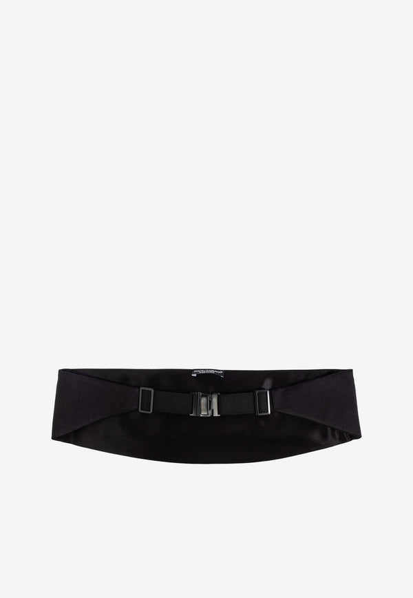 Dolce & Gabbana Silk Satin Cummerbund Belt Black FB394A G0U05-N0000