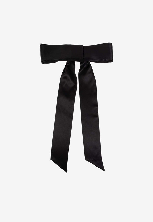 Dolce & Gabbana Silk Satin Tie Belt Black FB403A FU1NU-N0000