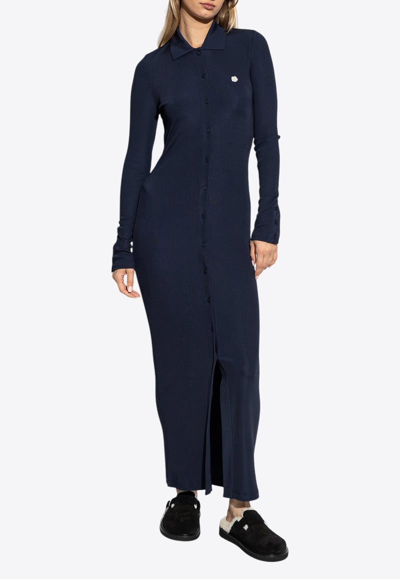 Kenzo Rib Cardigan Maxi Dress Navy FE62RO765 4SS-79