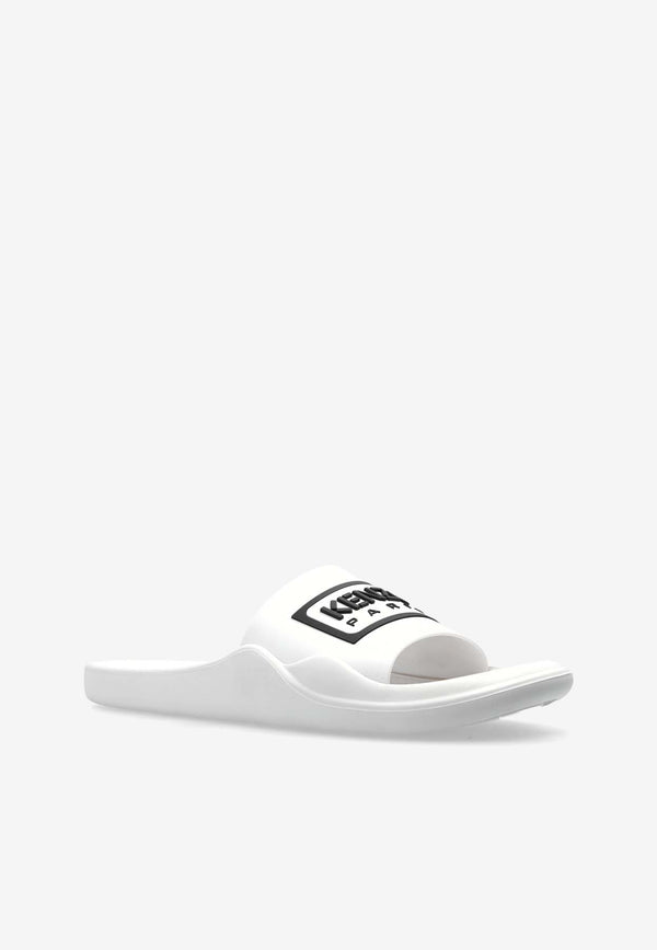 Kenzo Logo Lettering Pool Slides White FE55MU110 P50-02