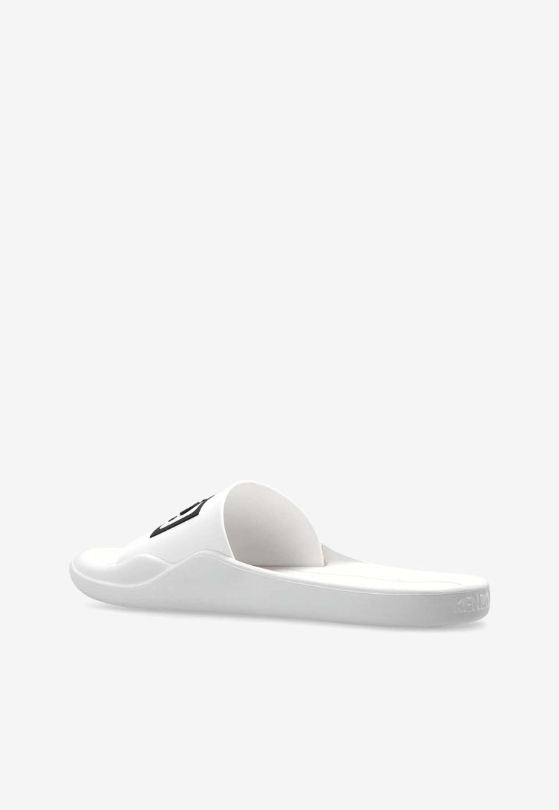 Kenzo Logo Lettering Pool Slides White FE55MU110 P50-02