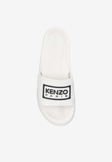 Kenzo Logo Lettering Pool Slides White FE55MU110 P50-02