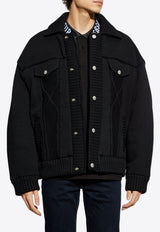 Kenzo Logo Lettering Knitted Jacket Black FE65OU141 9NC-99