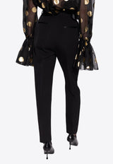 Dolce & Gabbana Tailored Wool Gabardine Tuxedo Pants Black FTAM0T FU21E-N0000