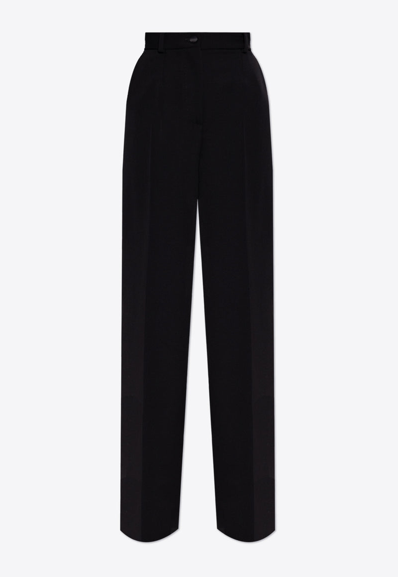 Dolce & Gabbana Wool Gabardine Tuxedo Pants Black FTC8ZT FU21E-N0000